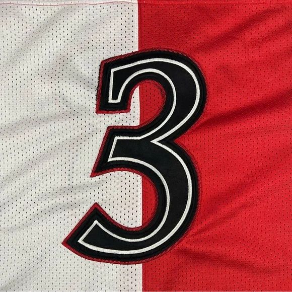 Reebok Iverson Jersey Mens Large Red White Vintage Split Football Embroidered - Picture 7 of 11